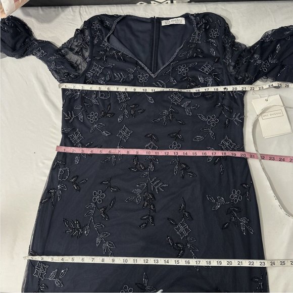 NWT $698 Mac Duggal [ 16W ] Embellished Flutter Tiered Long‎ Sleeve Gown Q634 - Picture 3 of 16